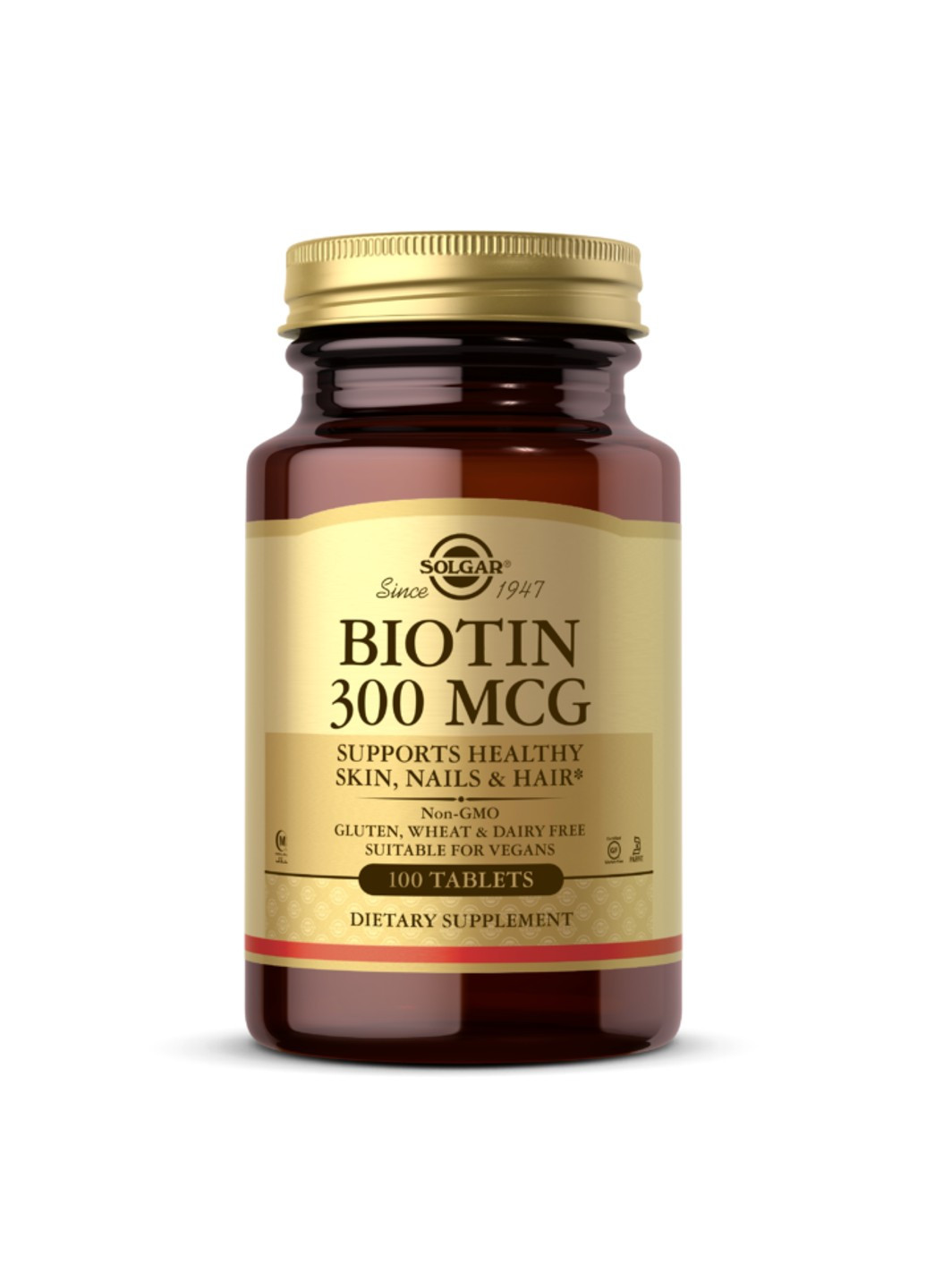 Биотин Солгар Biotin 300 mcg (100 капс) витамин б7 солгар Solgar (255409551)