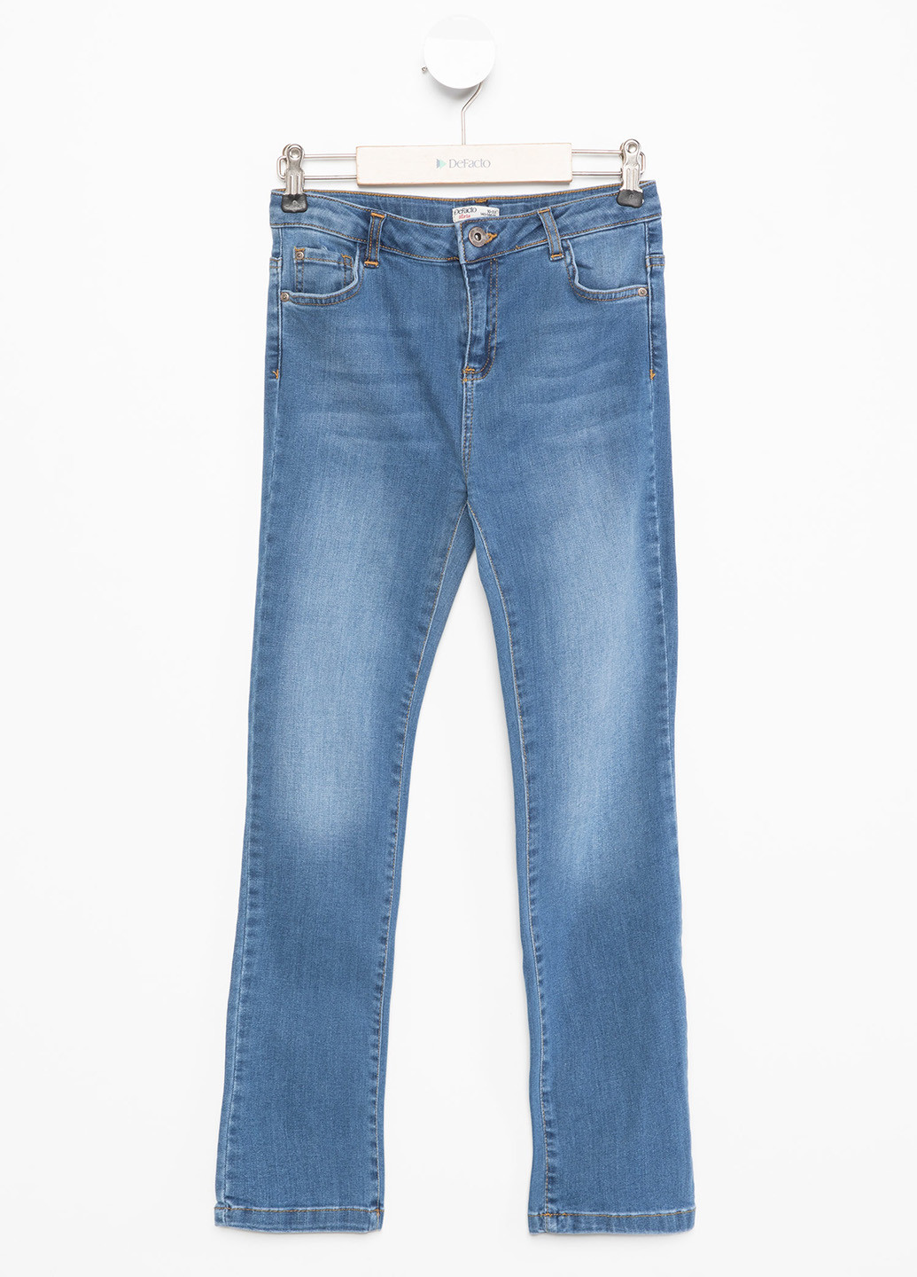 Голубые демисезонные зауженные джинсы DeFacto