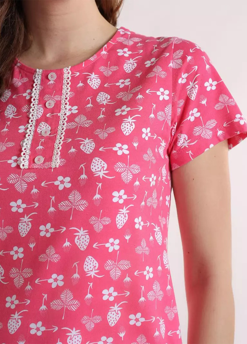 Розовое кэжуал платье платье-футболка BBL с цветочным принтом