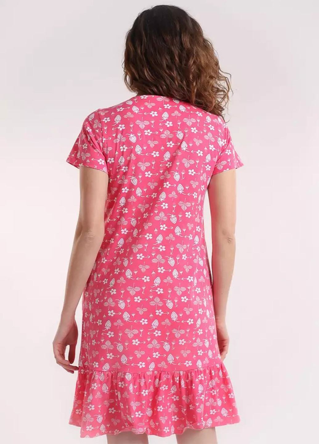 Рожева кежуал сукня сукня-футболка BBL з квітковим принтом
