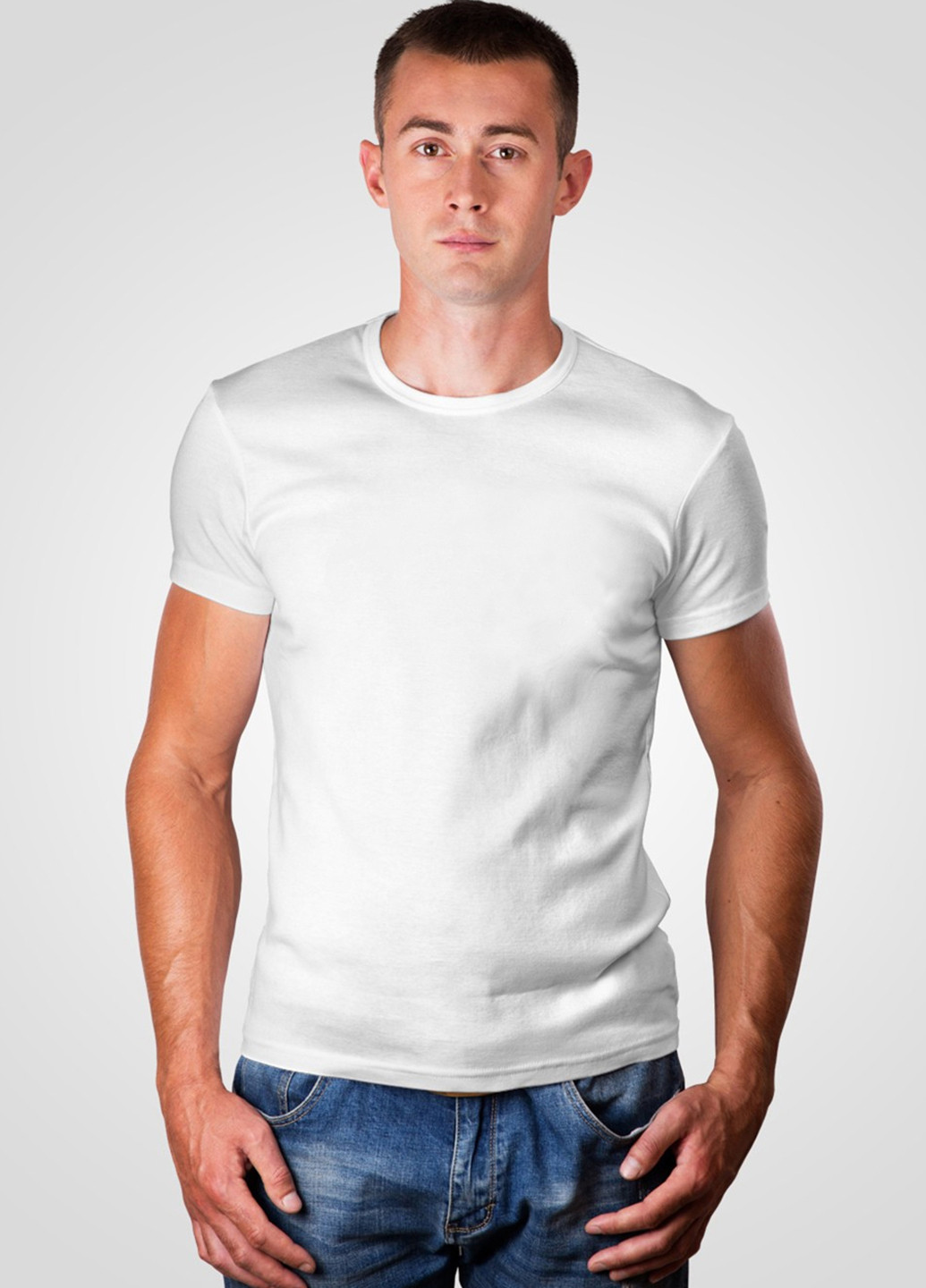 Біла футболка чоловіча 19м319-17 синя(електро) з коротким рукавом Malta