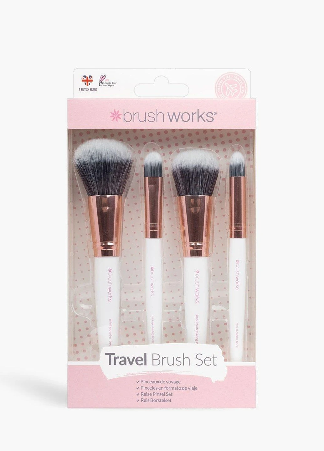 Набір дорожніх пензлів Brushworks White & Gold Boohoo (256192430)