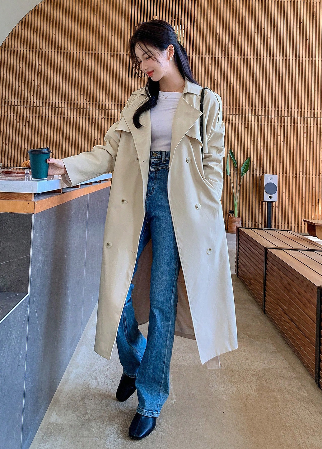 Плащ SHEIN на гудзиках демісезон (333530065)