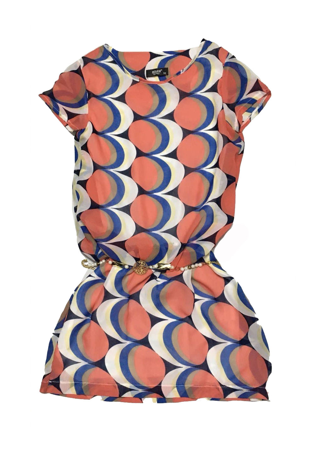 Коралловое платье-туника Diren (211164544)