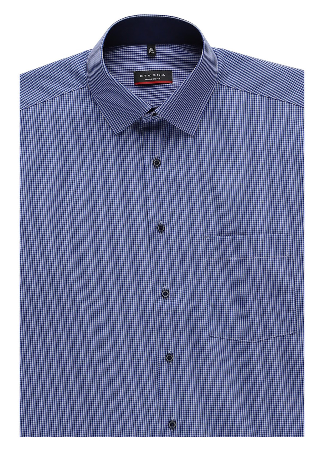 Голубой кэжуал, классическая рубашка в клетку Eterna