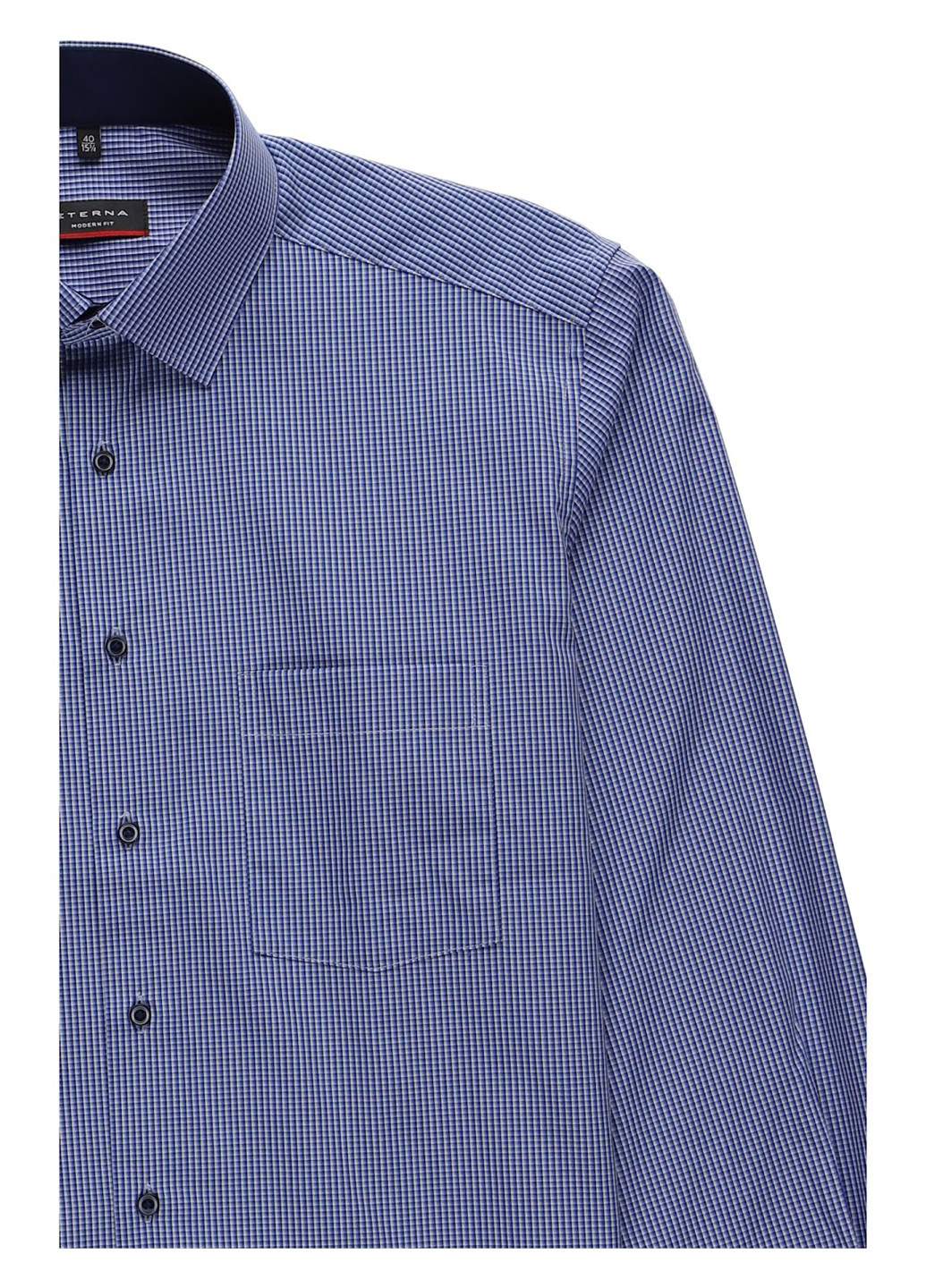 Голубой кэжуал, классическая рубашка в клетку Eterna