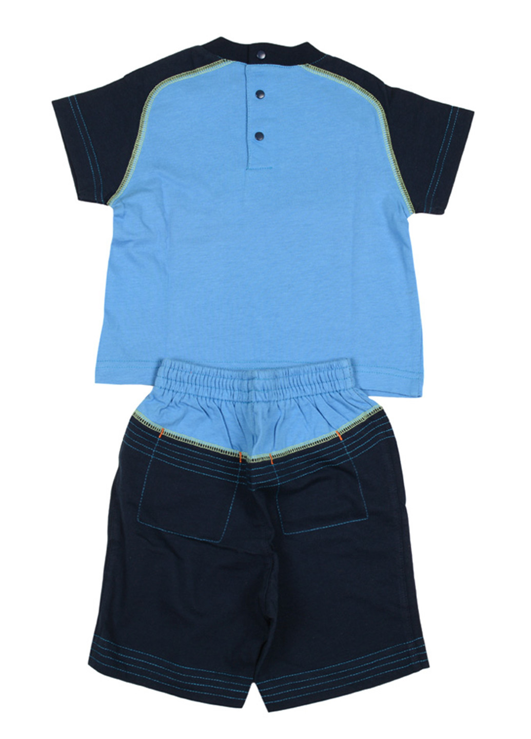 Темно-синий летний костюм (футболка, шорты) с коротким рукавом Catimini