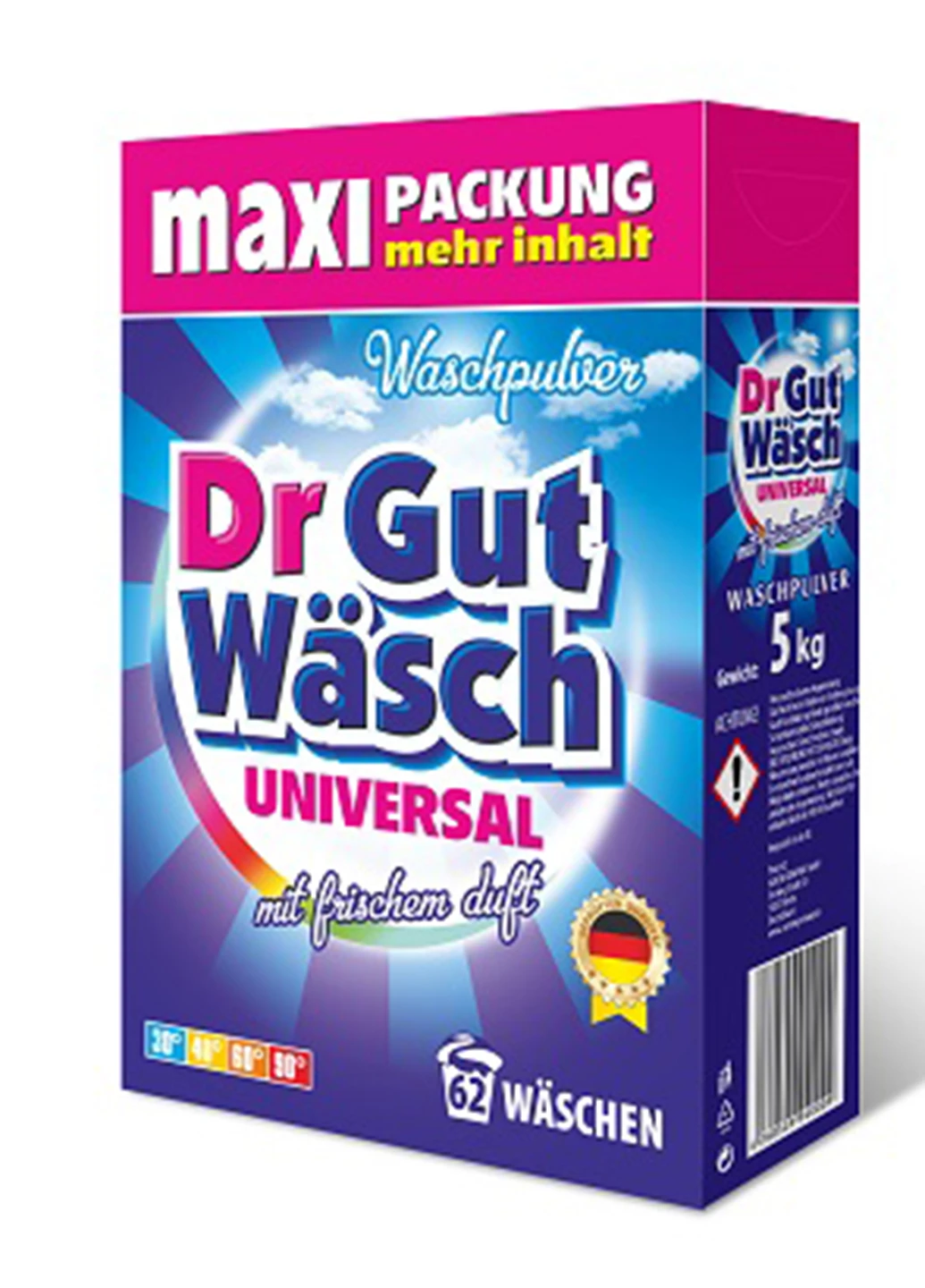 Пральний порошок універсальний 5кг 62 Прань Dr Gut Wasch (254255785)