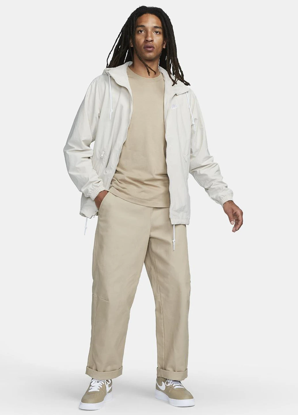 Молочная демисезонная куртка fb7397-072 Nike Club Men's Full-Zip Woven Jacket