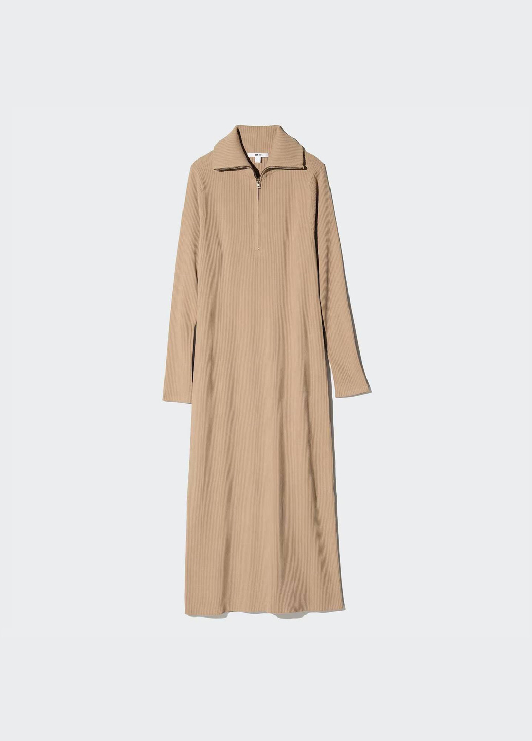 Бежева кежуал сукня Uniqlo однотонна