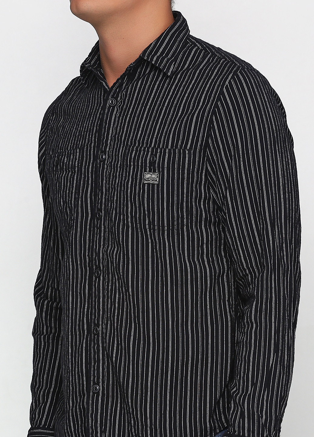 Черная кэжуал рубашка в полоску Ralph Lauren с длинным рукавом