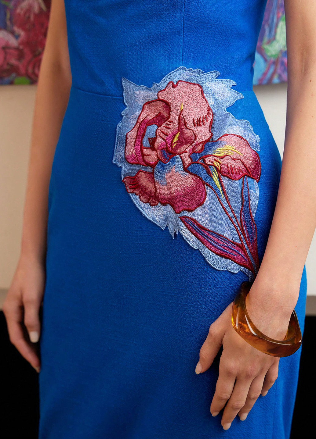 Синее кэжуал, коктейльное платье бандо SHEIN однотонное