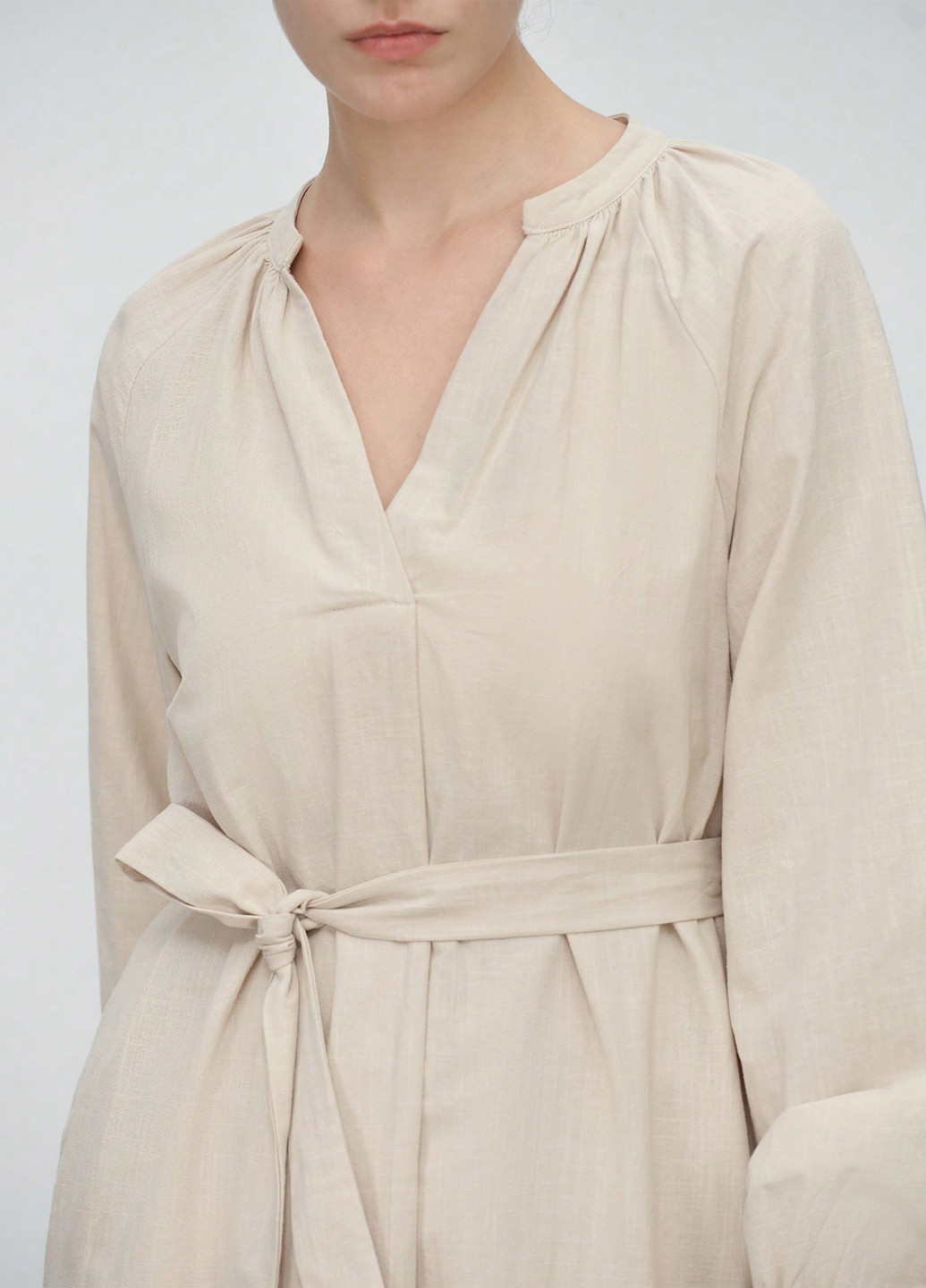 Кремовое кэжуал платье а-силуэт SHEIN однотонное