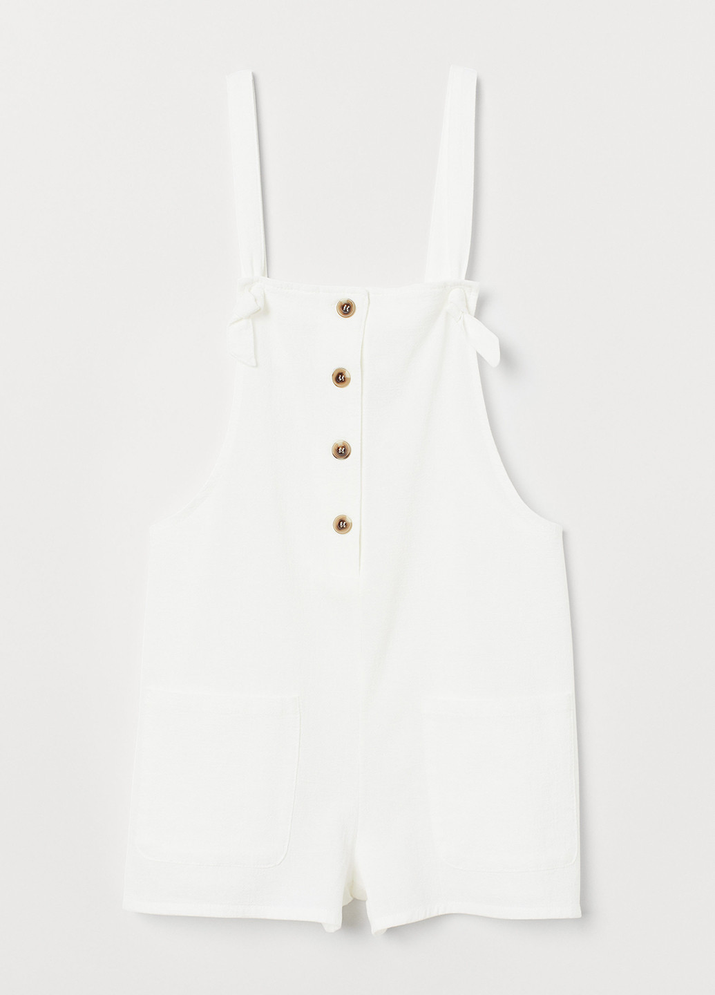 Комбинезон H&M комбинезон-шорты однотонный белый кэжуал хлопок