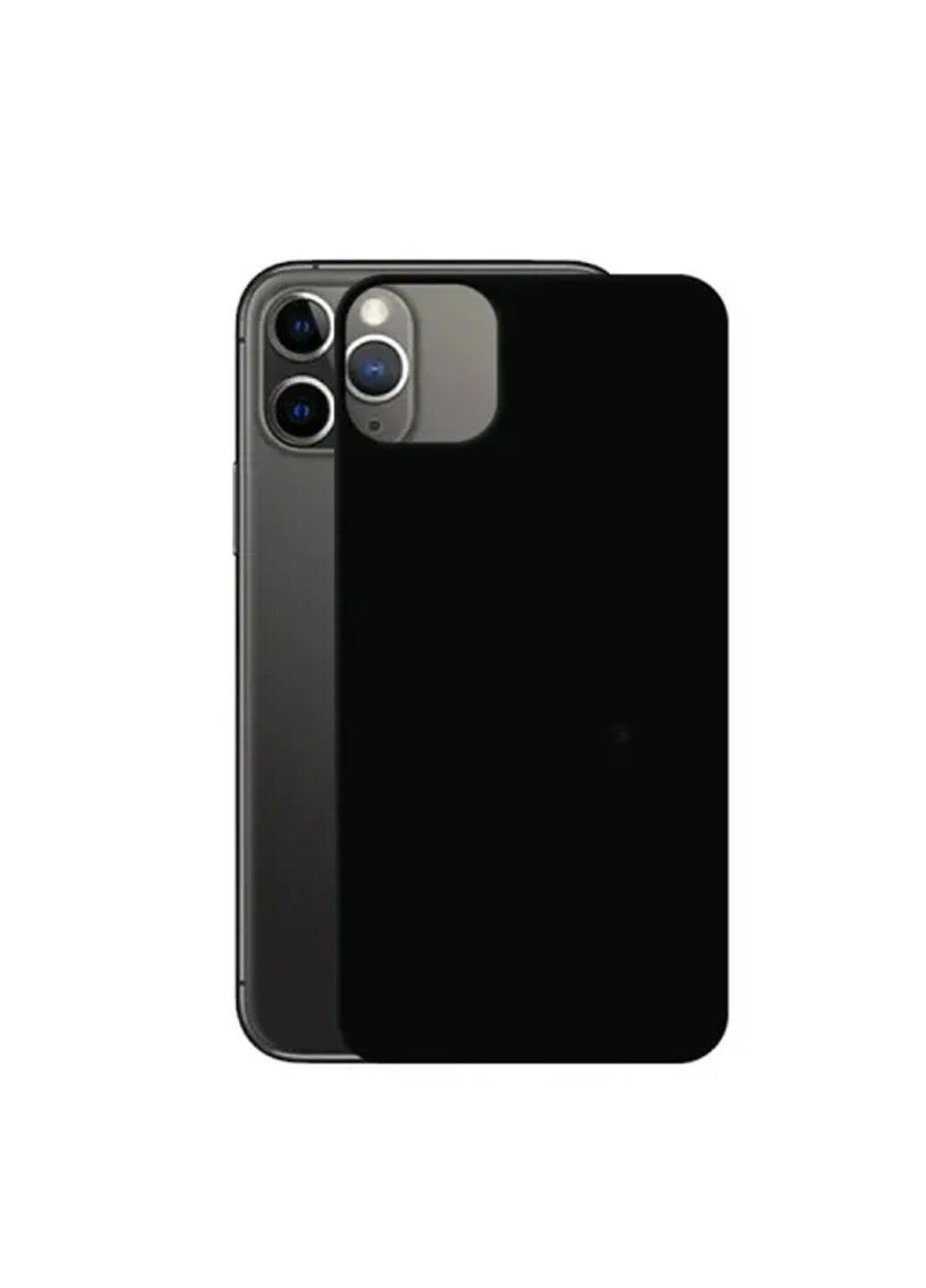 Защитное стекло для iPhone 12 Pro Max глянцевое на заднюю панель черное Black CAA (220514068)