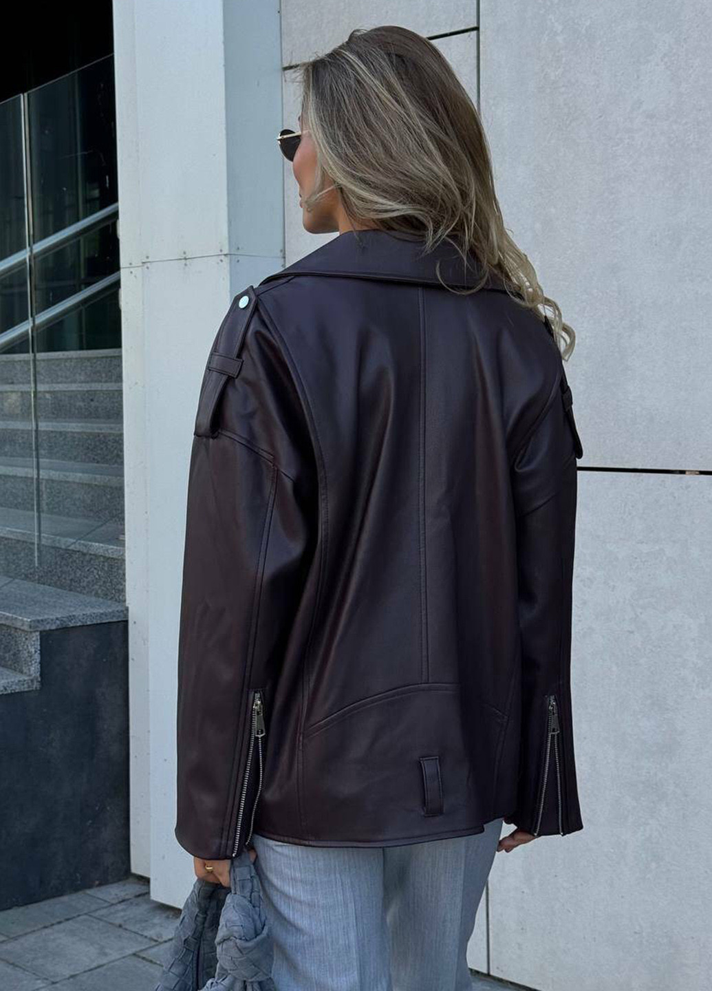 Темно-коричнева демісезонна куртка косуха No Brand