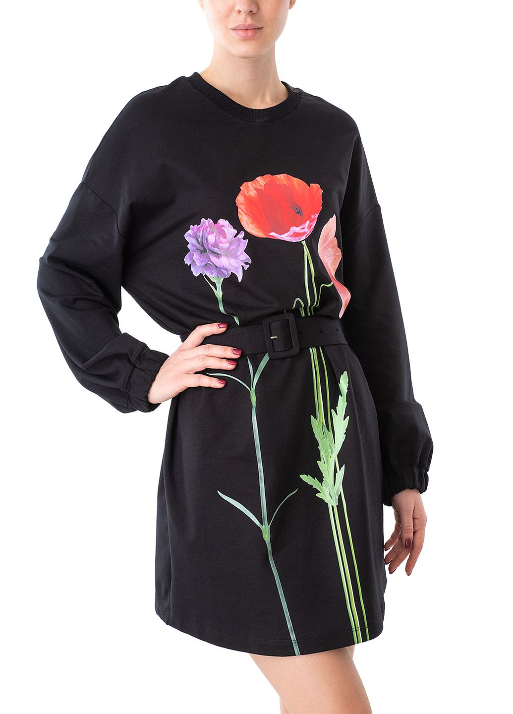 Черное кэжуал платье Imperial с цветочным принтом