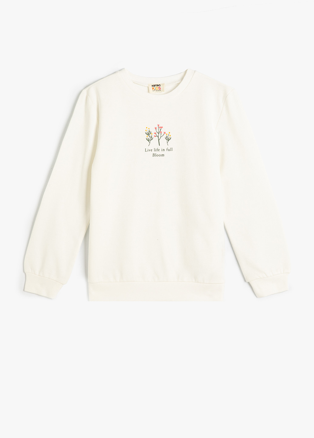 KOTON свитшот рисунок молочный кэжуал хлопок