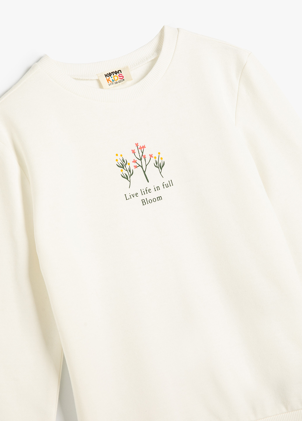 KOTON свитшот рисунок молочный кэжуал хлопок