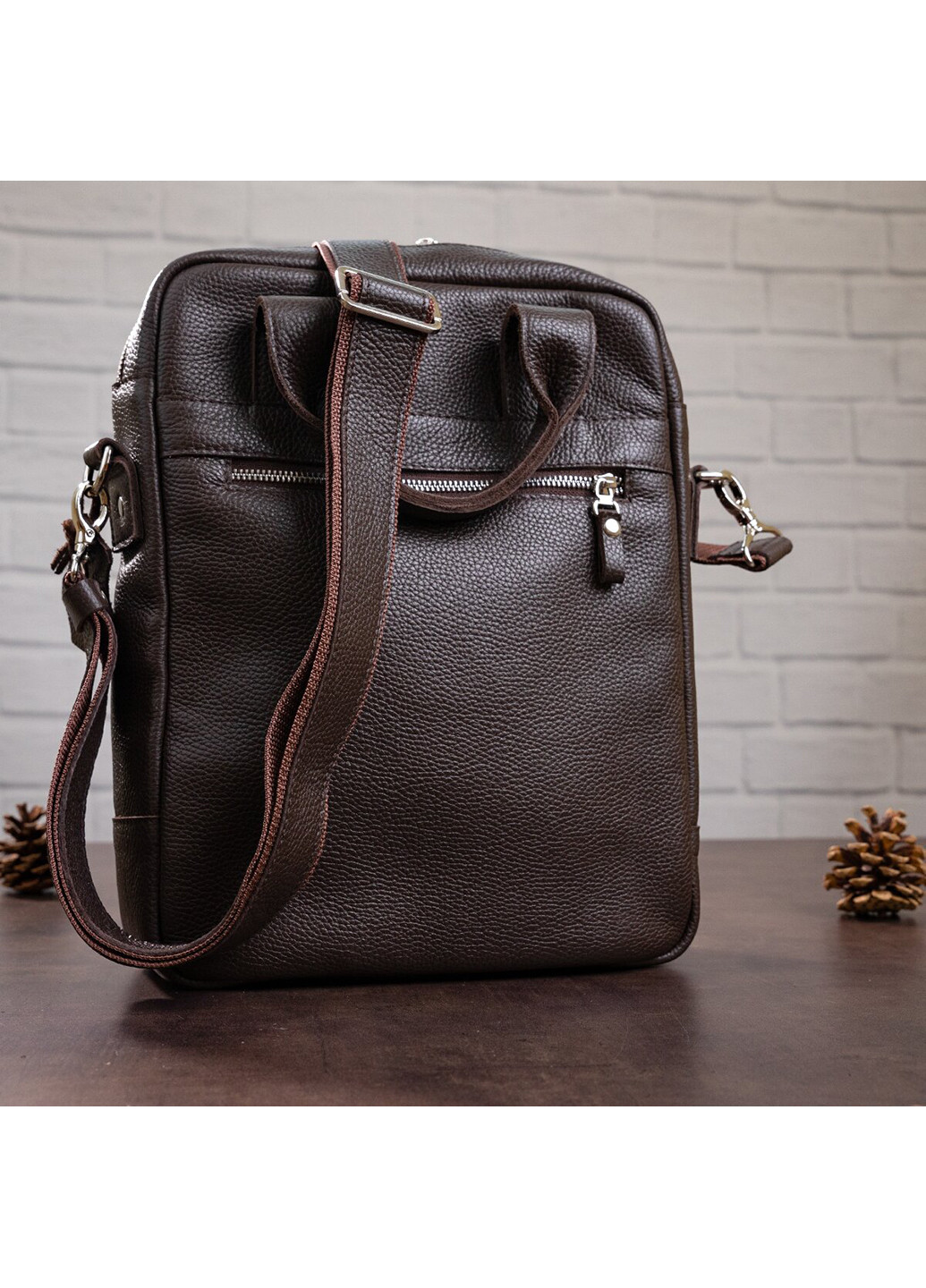 Чоловіча шкіряна сумка 25х33х7 см Shvigel (229459399)