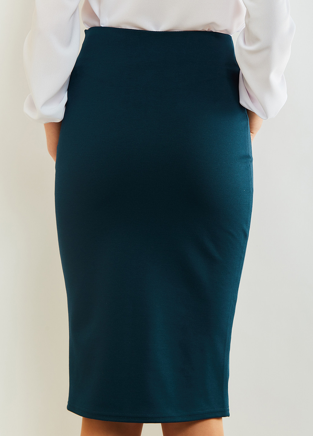 Темно-зеленая кэжуал однотонная юбка Alvina с высокой талией
