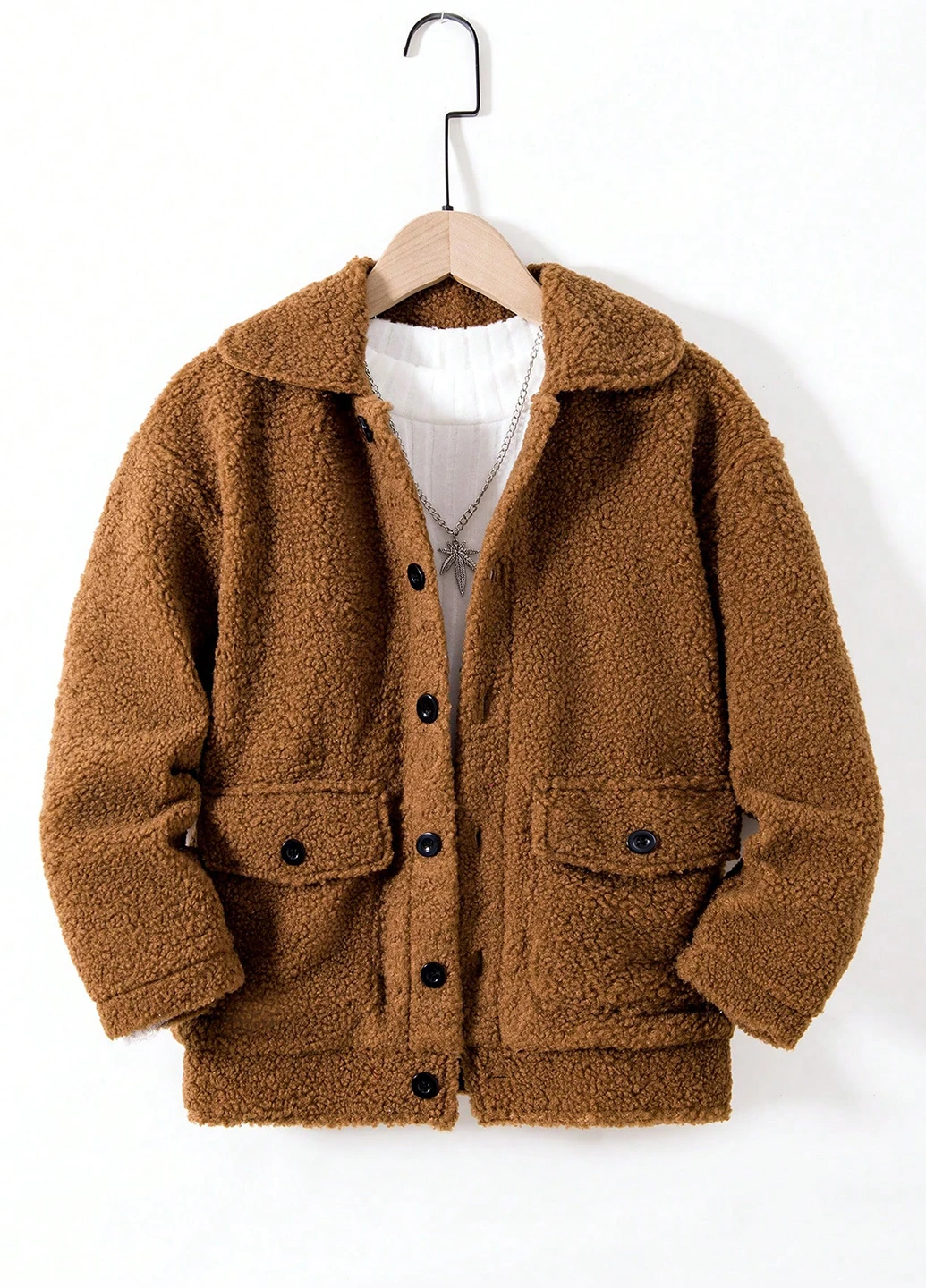 Коричневая демисезонная куртка SHEIN