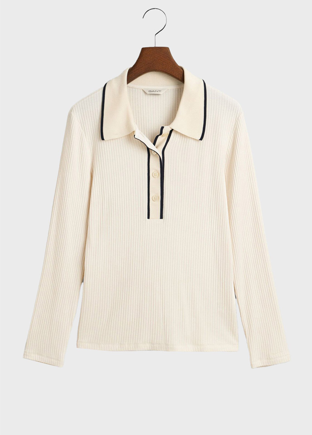 Белая женская футболка-поло Gant однотонная