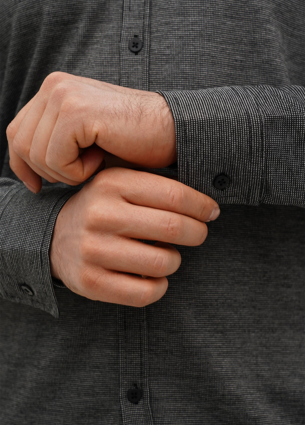 Черная кэжуал рубашка меланж Trend Collection