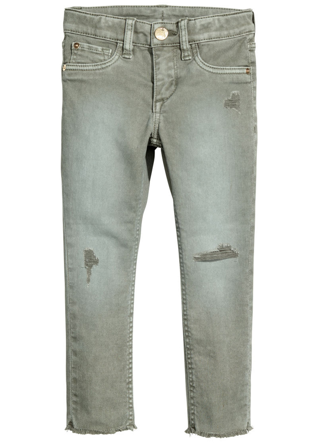 Оливковые демисезонные со средней талией джинсы H&M