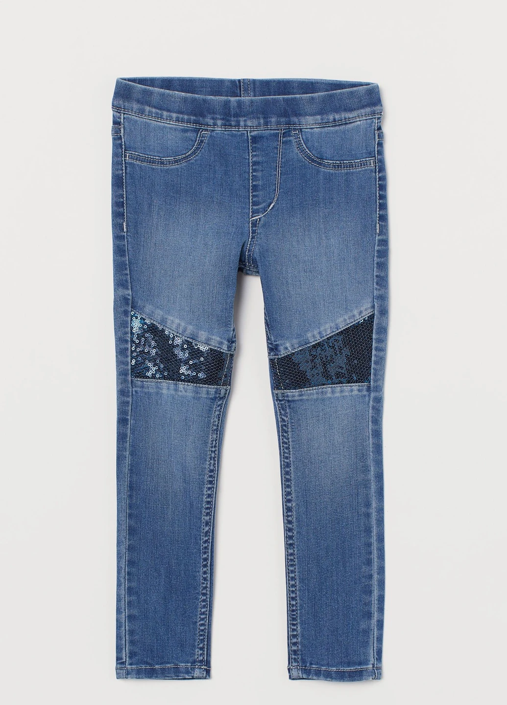Синие демисезонные леггинсы из денима H&M