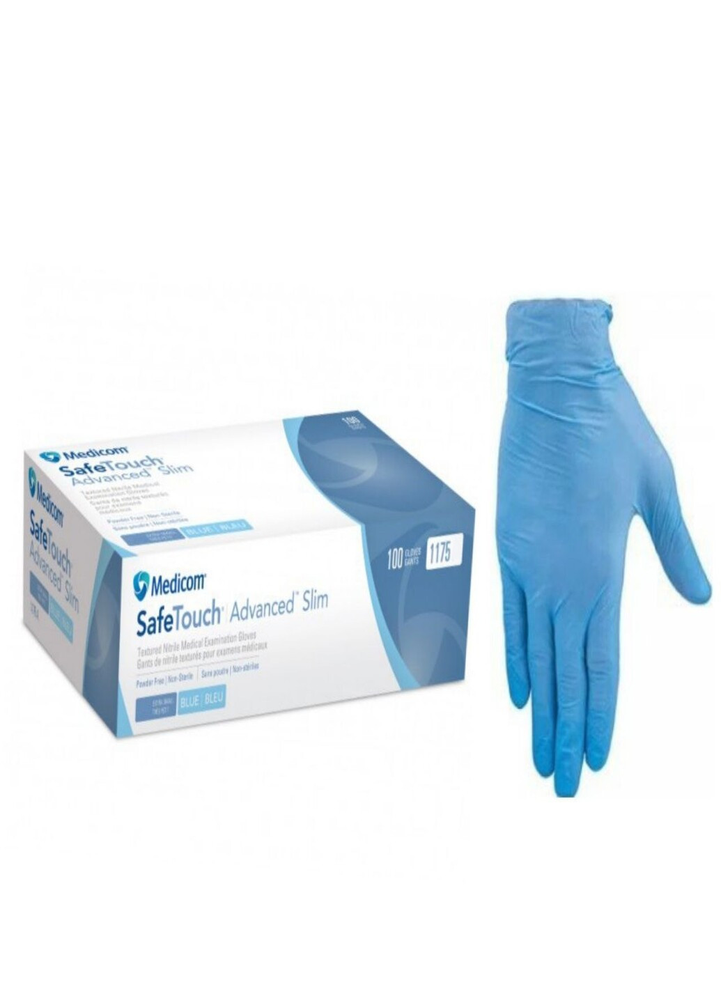Перчатки нитриловые Blue текстурированные без пудры голубые S (3,6 г.) Medicom (254181103)