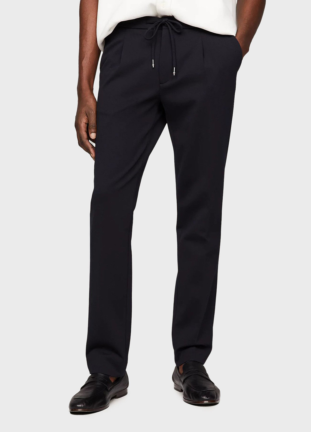 Темно-синие кэжуал, классические демисезонные зауженные брюки Tommy Hilfiger