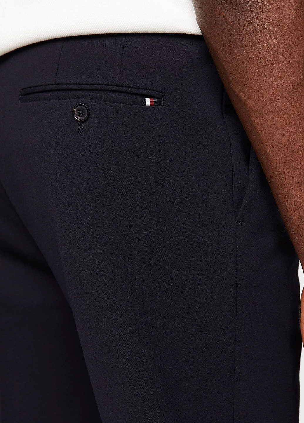 Темно-синие кэжуал, классические демисезонные зауженные брюки Tommy Hilfiger