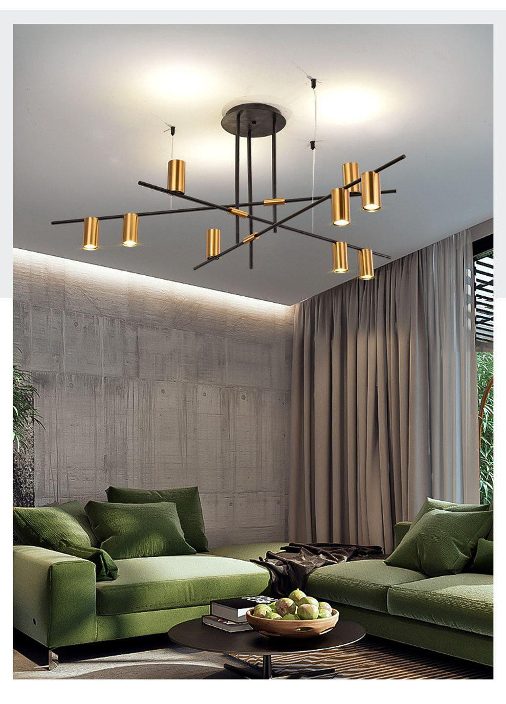 Люстра стельова на 9 лампочок MD8021/9-bk-k Чорний 35х123х123 см. Sunnysky (253122391)