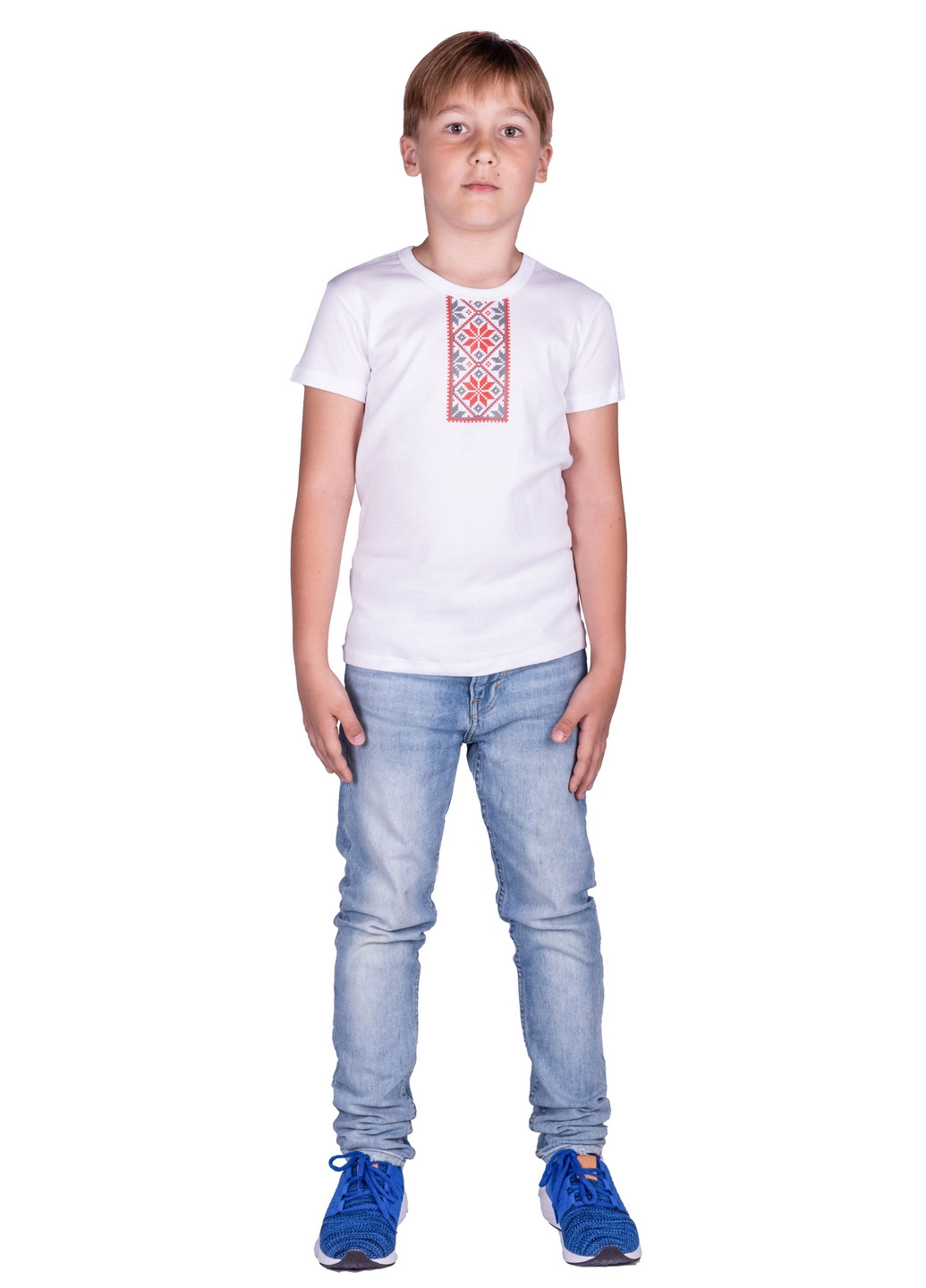 Біла демісезонна футболка дитяча Наталюкс 21-5302