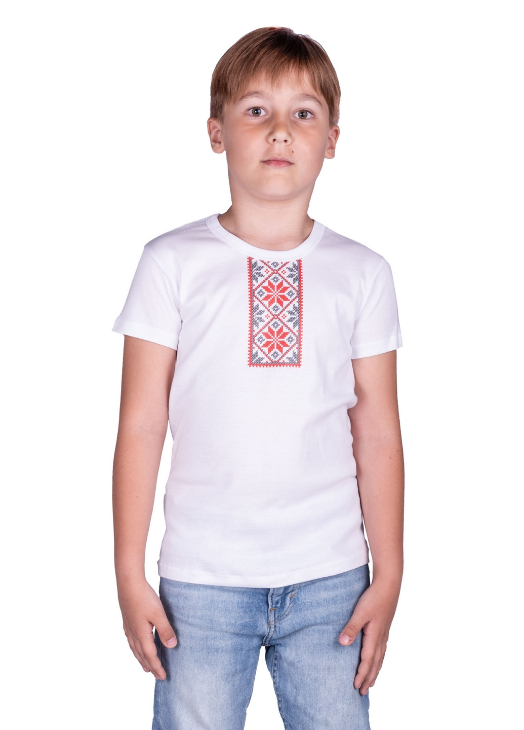 Біла демісезонна футболка дитяча Наталюкс 21-5302