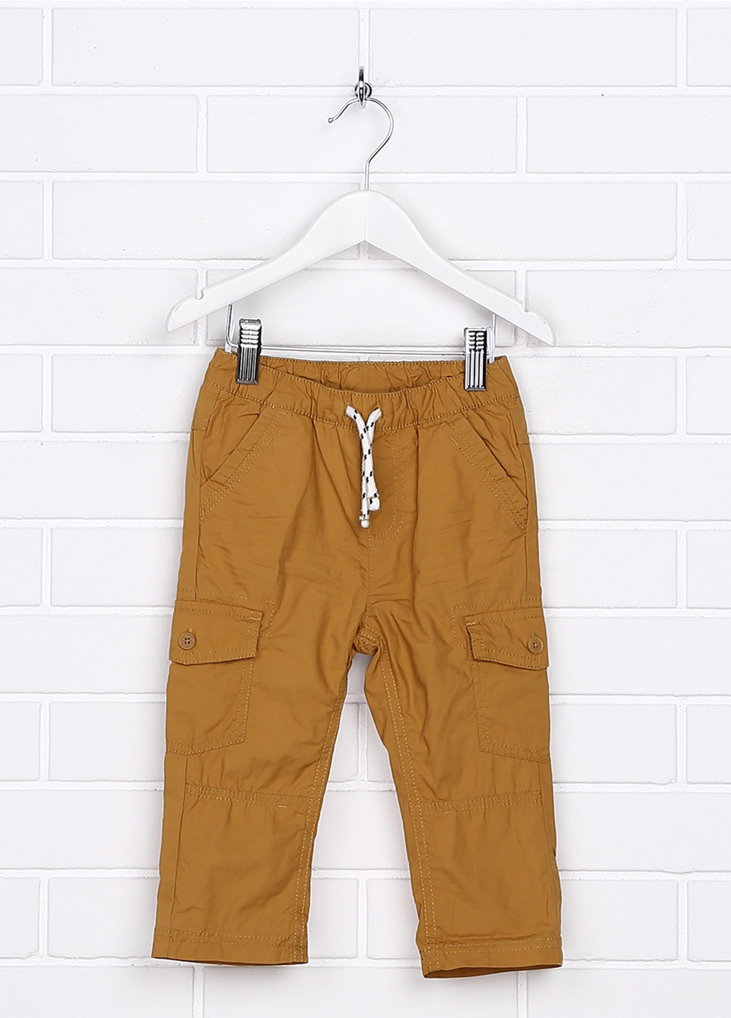 Горчичные кэжуал демисезонные брюки прямые H&M