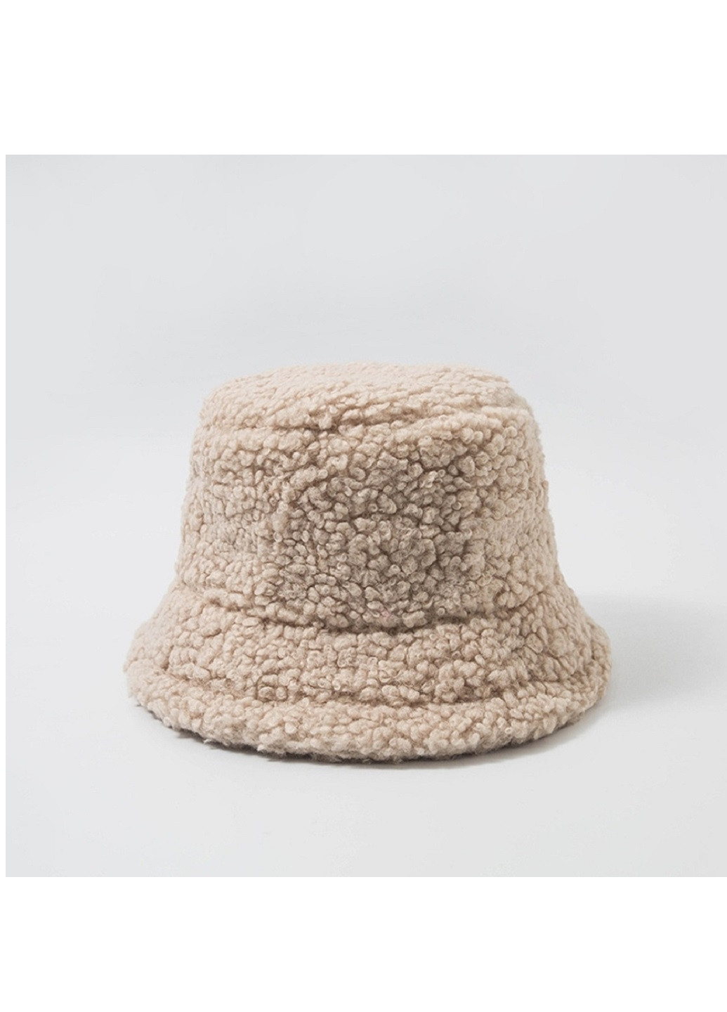 Жіноча хутрова зимова шапка панама тепла плюшева пухнаста Тедді баранчик каракуль Сірий NoName панама (250515520)