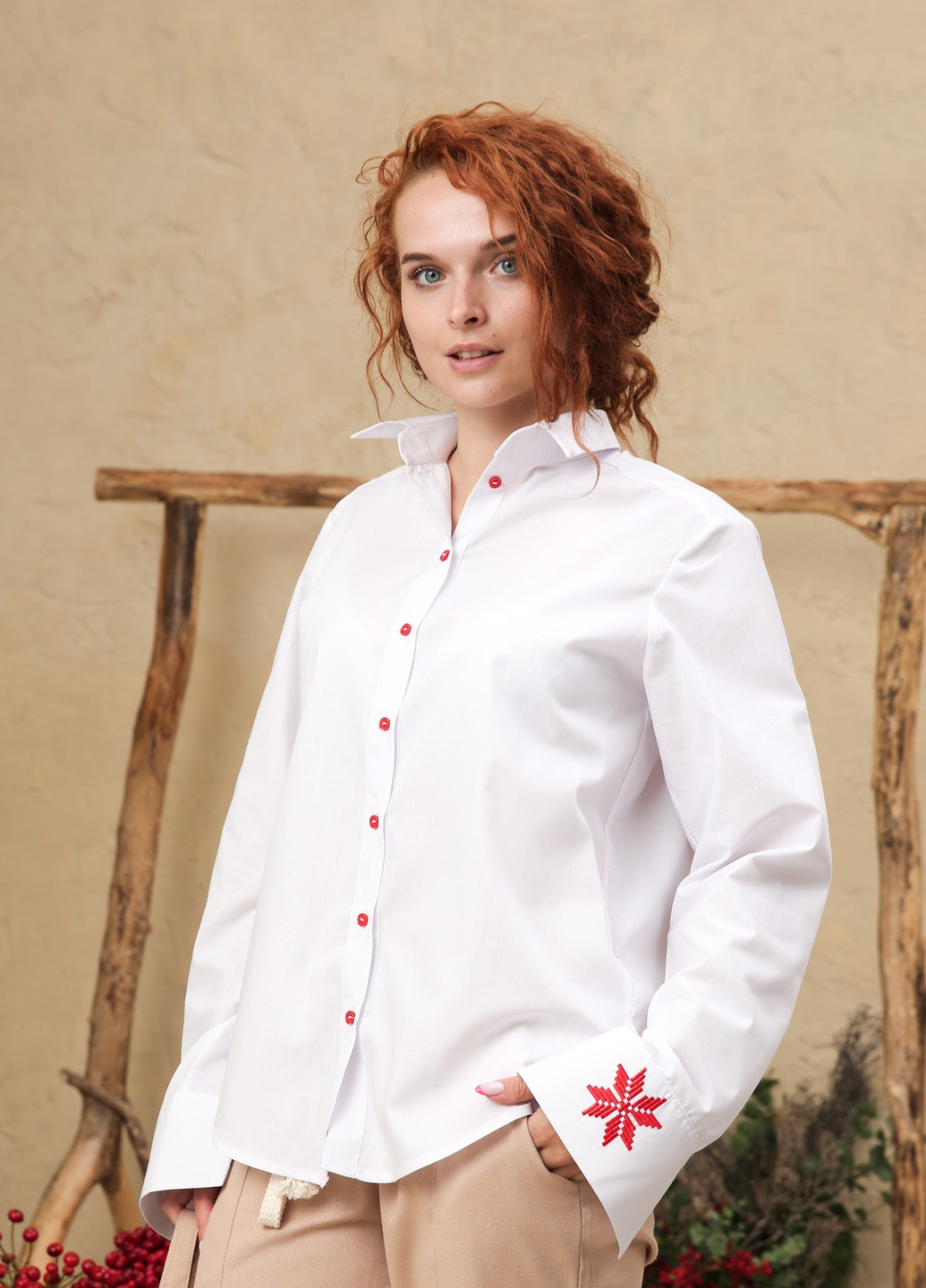 Біла класична біла бавовняна сорочка INNOE Блуза