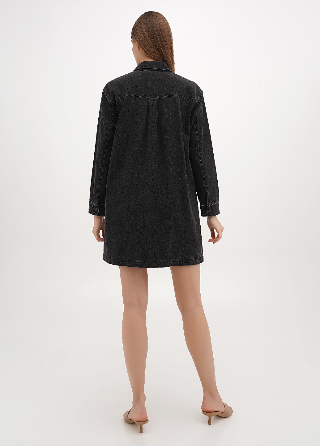 Черное кэжуал платье рубашка Madewell однотонное