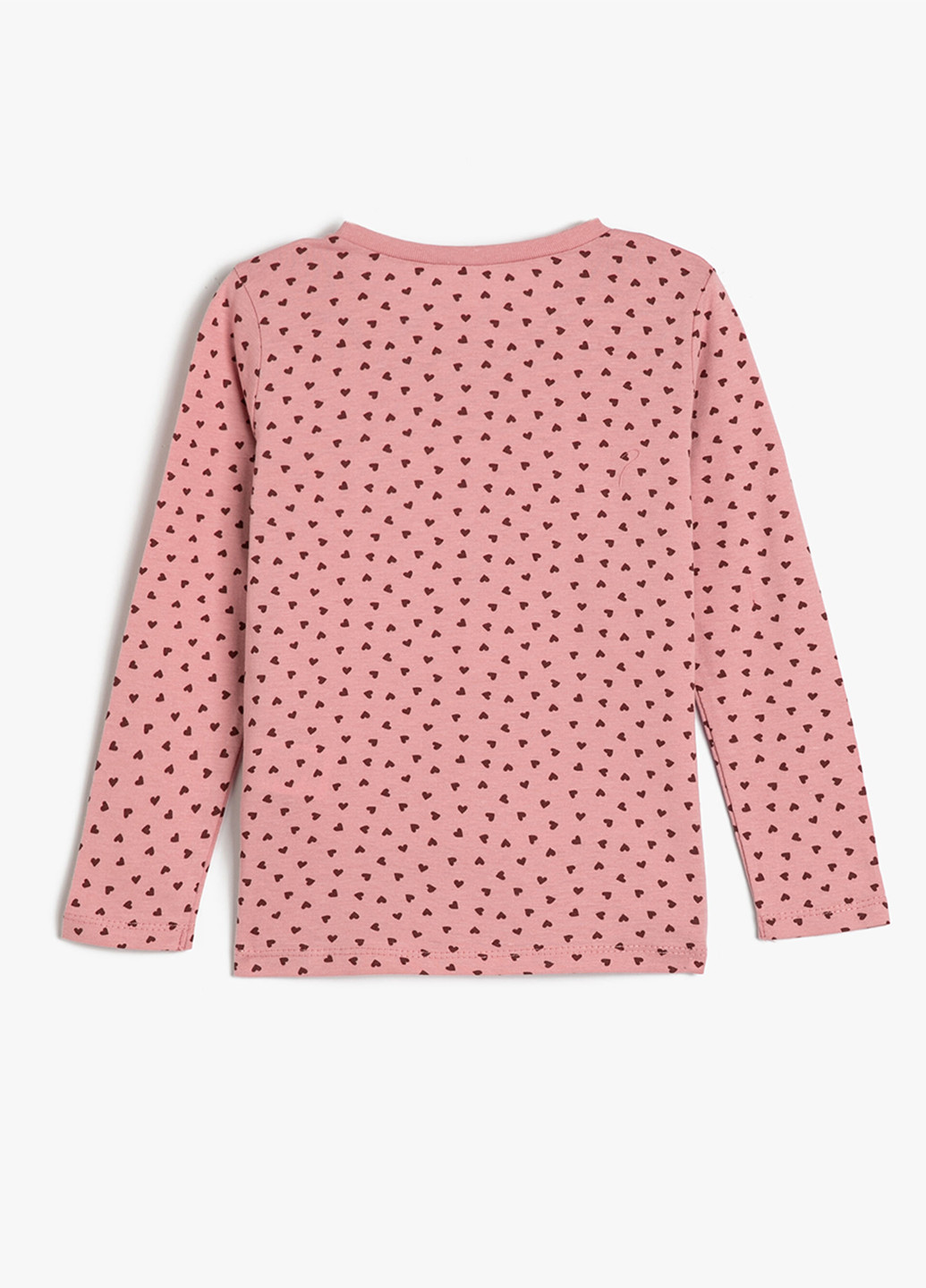 Пудровый демисезонный кэжуал лонгслив KOTON с сердечками
