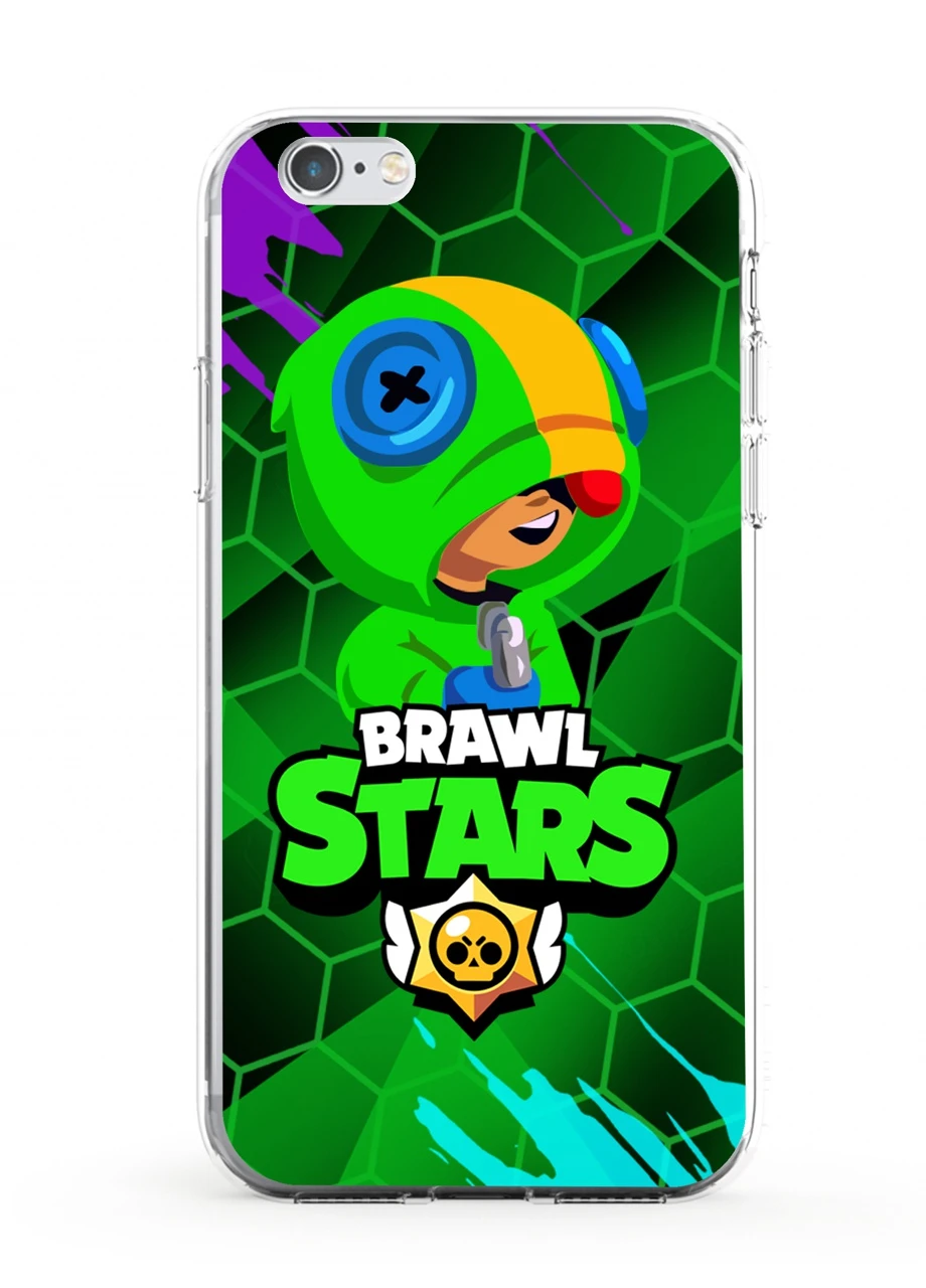 Чехол силиконовый Apple Iphone 6 Леон Бравл Старс (Leon Brawl Stars) (6937-1015) MobiPrint (219284121)