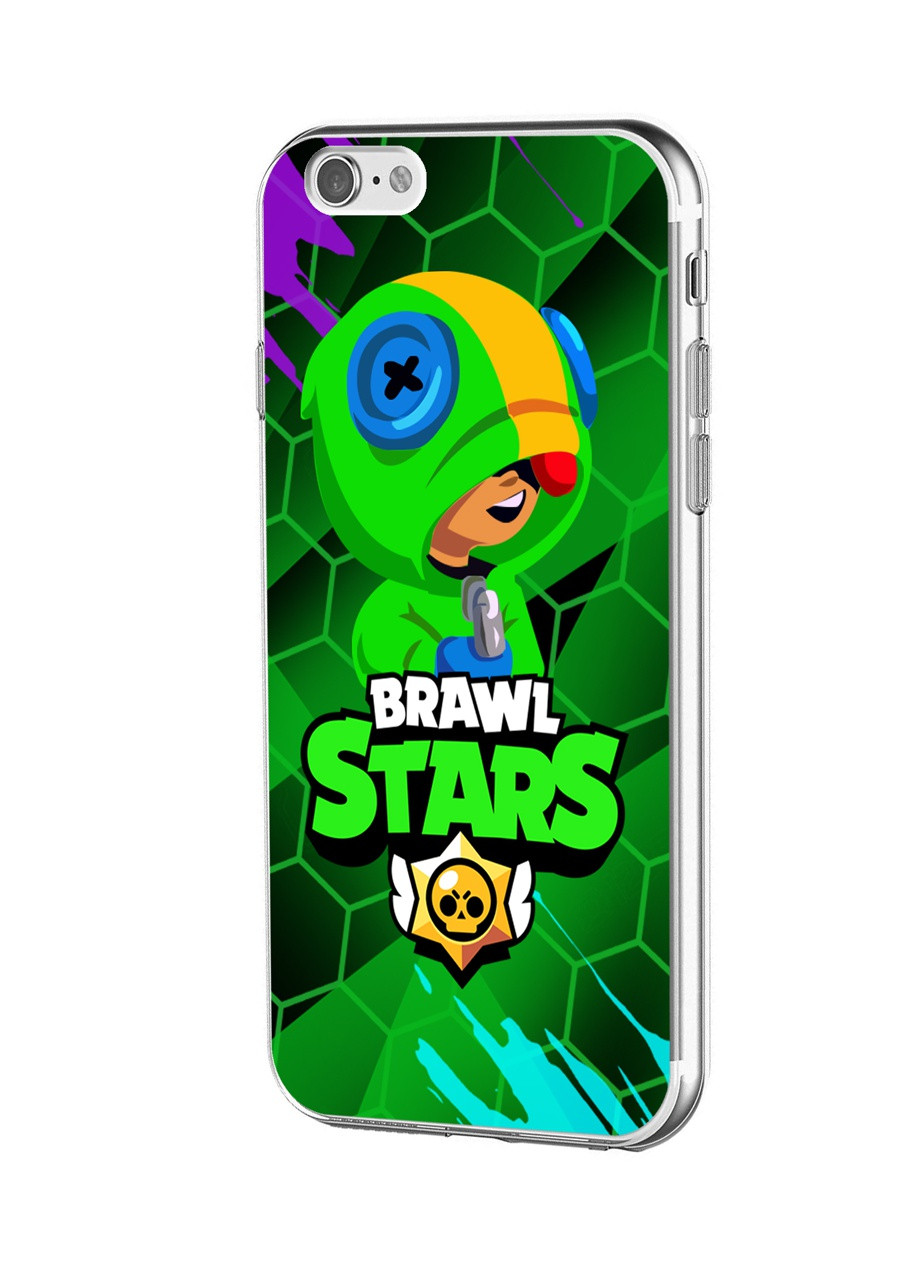 Чехол силиконовый Apple Iphone 6 Леон Бравл Старс (Leon Brawl Stars) (6937-1015) MobiPrint (219284121)