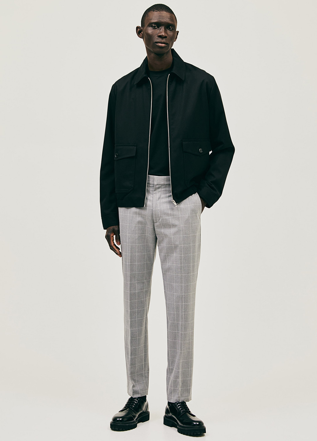 Серые классические, кэжуал демисезонные зауженные брюки H&M