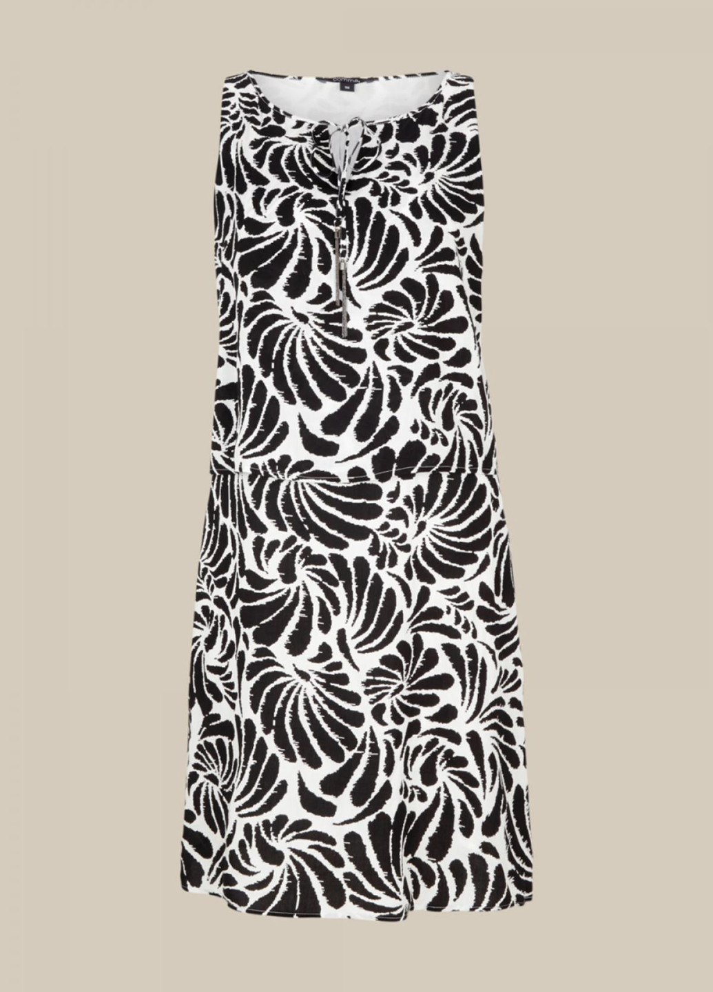 Черно-белое кэжуал платье Comma с абстрактным узором