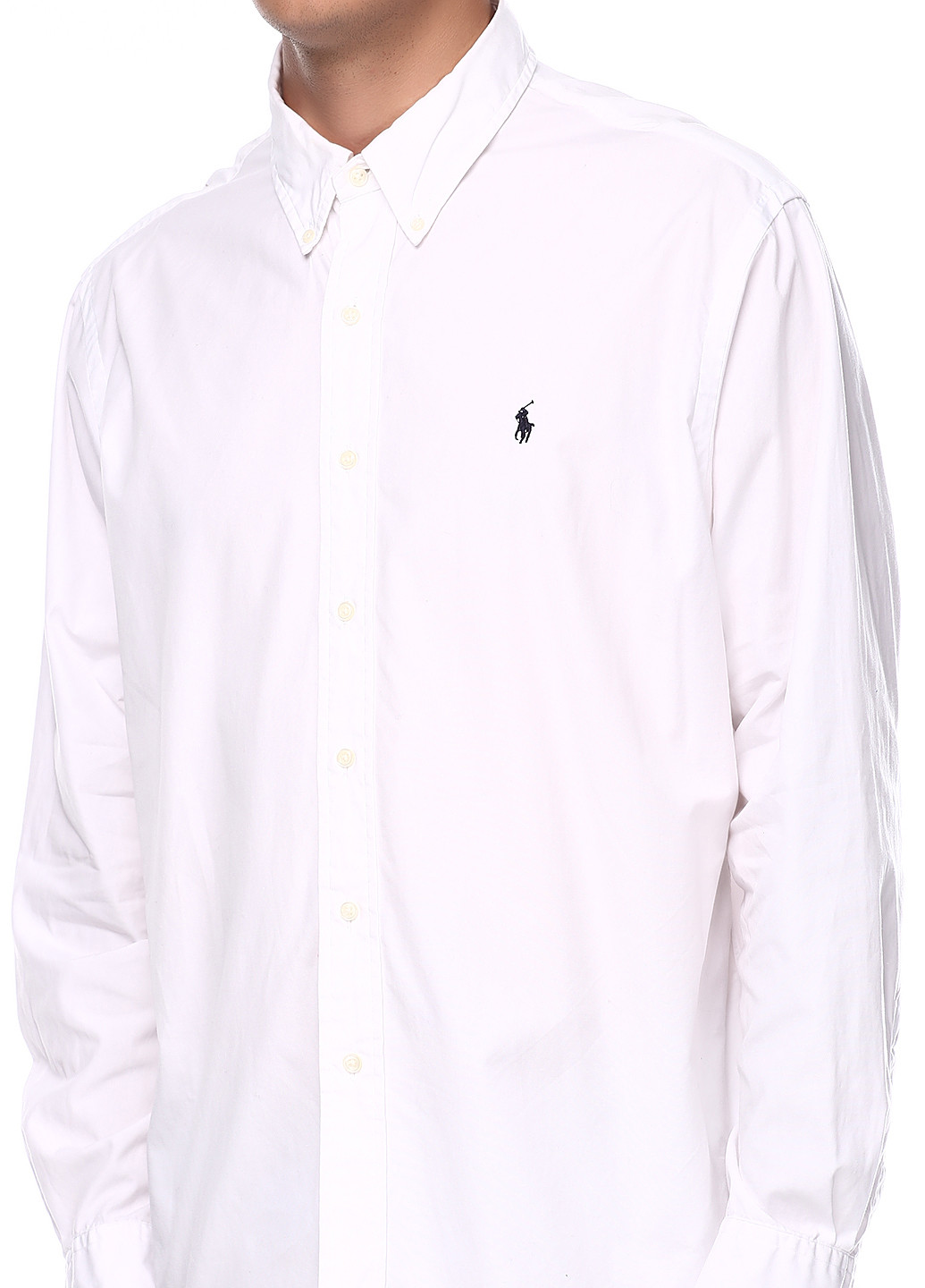 Белая кэжуал рубашка Ralph Lauren с длинным рукавом