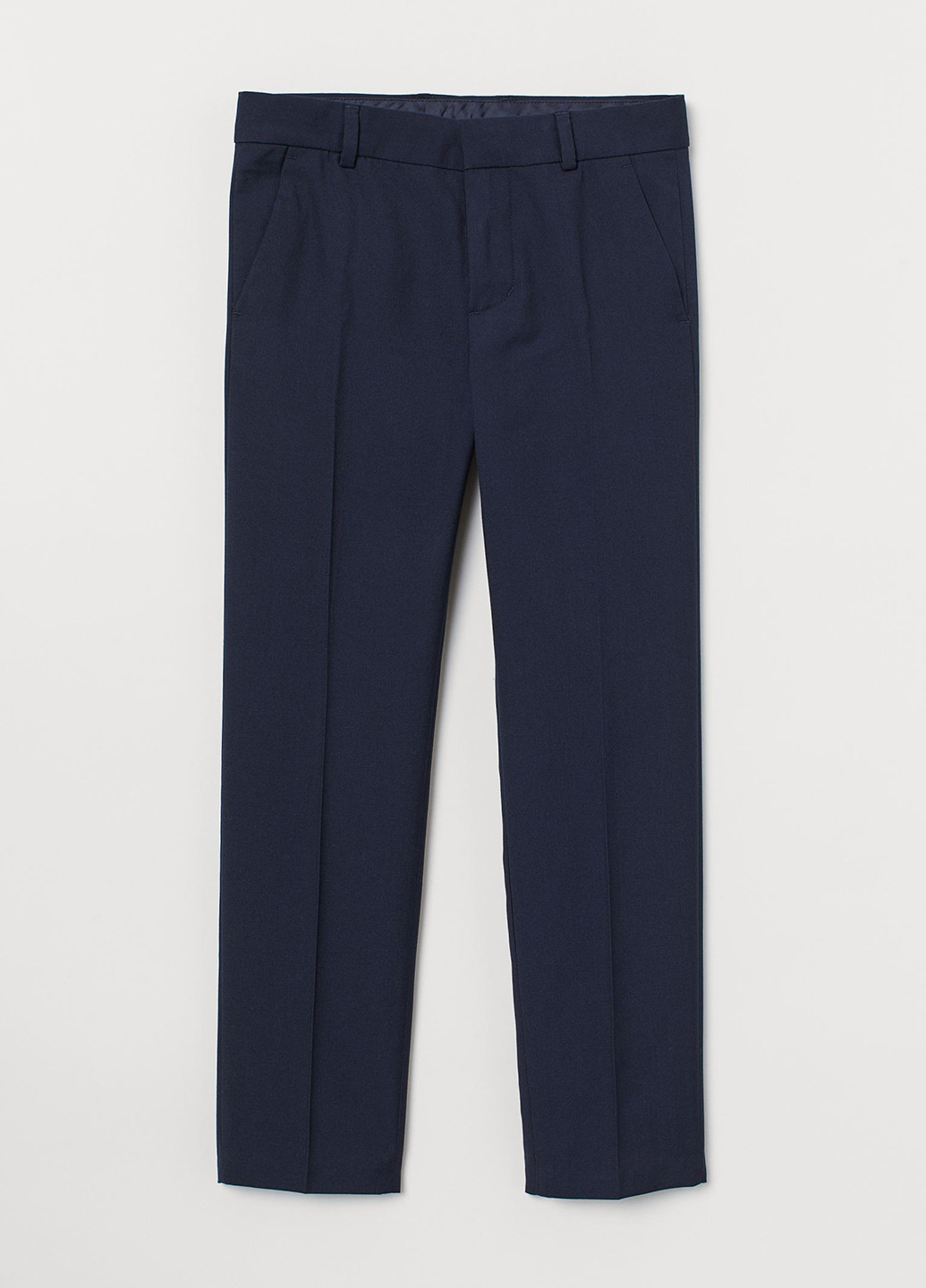 Темно-синие классические демисезонные брюки прямые, классические H&M
