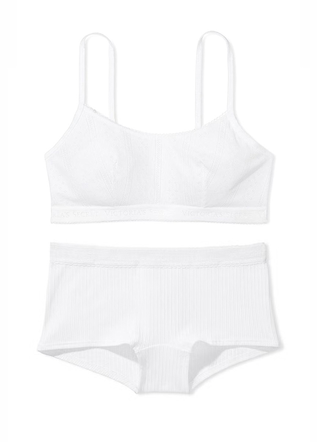Белый демисезонный комплект (бюстгальтер, трусики) Victoria's Secret