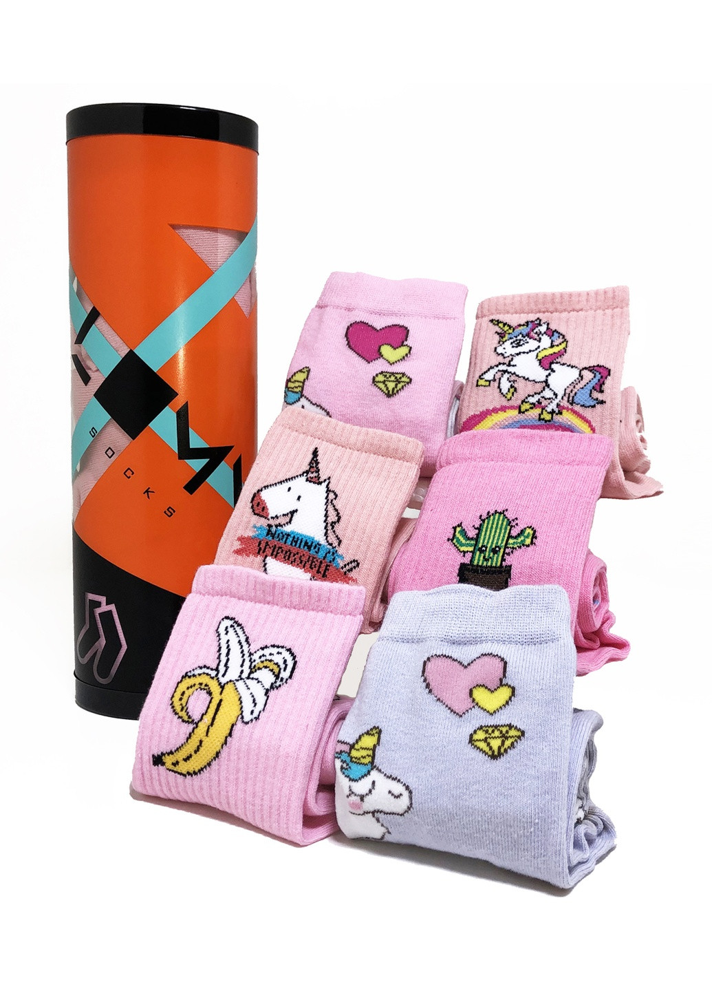 Подарунковий тубус зі шкарпетками Light pink tube LOMM (210094384)