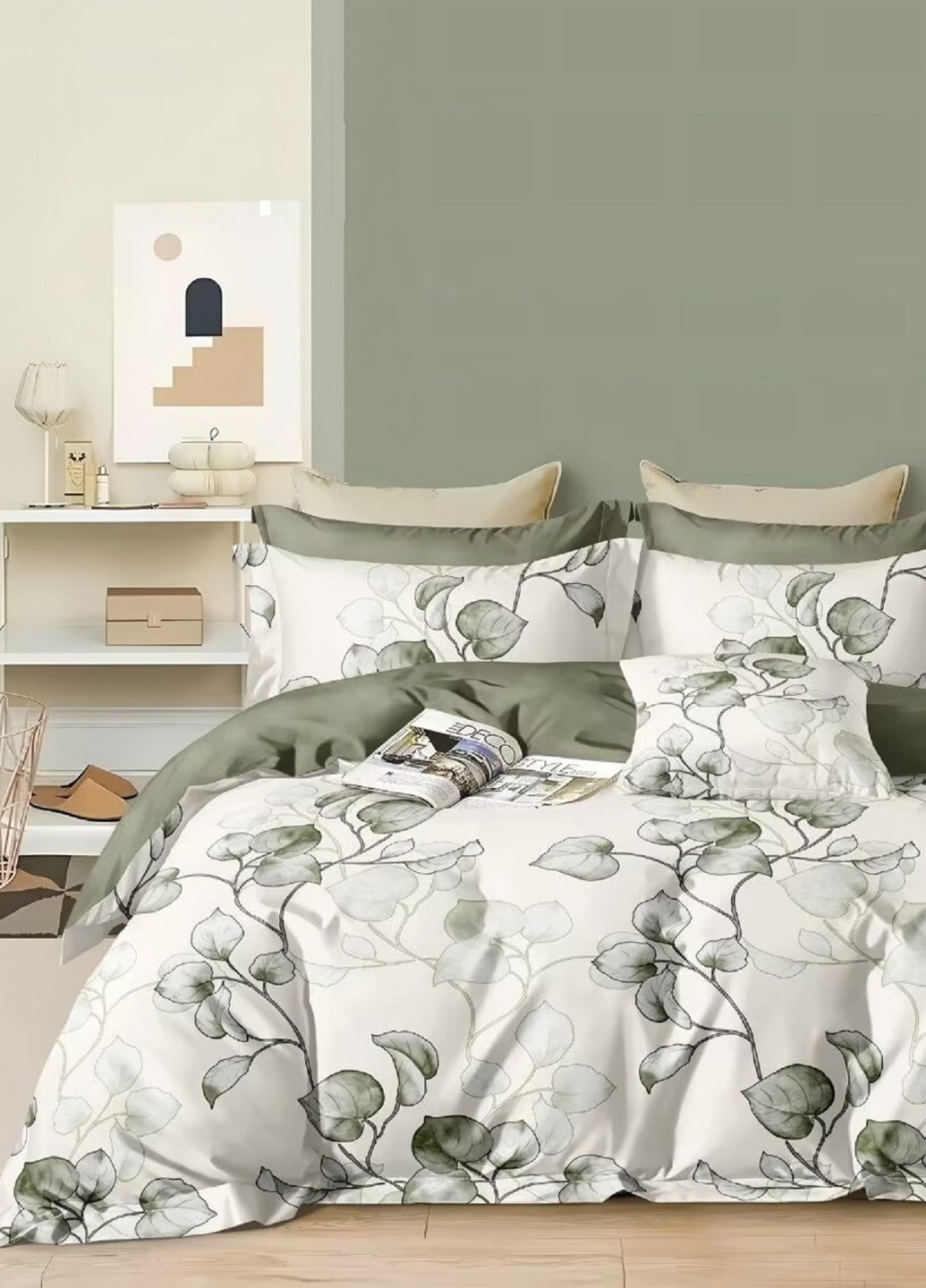 КПБ Евро Lounge 200*230 Flowers Olive Soho (317244650)